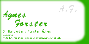 agnes forster business card