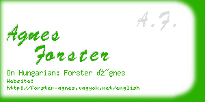 agnes forster business card